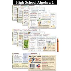 بطاقات المفاهيم للأستاذ نانو جبر المدرسة الثانوية 1 || 4x7.11 بوصة، مجموعة من 10 || ورقة الغش، دراسة سريعة in Kuwait