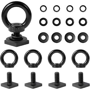 8PCS T Track Mount Tie Down Anchor for Roof Rack, 304 Stainless Steel Heavy Duty M8 T Bolt Eye Nut Tie Down Rings, T Track Eye Bolts Anchoring Kit to Hold Bungee Cord, Ropes in Kuwait
