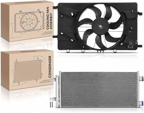 Replacement Parts for AC Condenser&Dual Cooling Fan Assembly Kit for Chevrolet Cruze 2016 L4 1.4L Mod-AP88P-95381 in Saudi Arabia