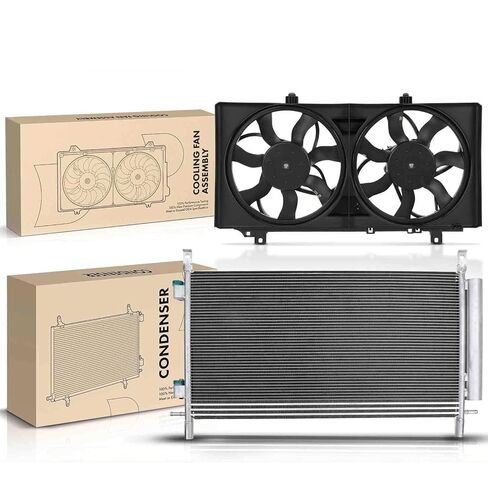Replacement Parts for AC Condenser&Dual Cooling Fan Assembly Kit for Chevrolet Camaro 2010-2011 3.6L Mod-AP88P-81942 in Saudi Arabia