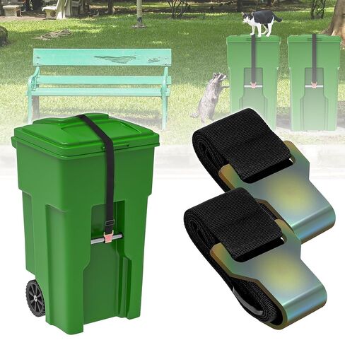 Trash Can Lid Locks, Garbage Can Locks for Animals, Outdoor Bear Proof Trash Can Strap for Raccoon Repellent、Rodent、Squirrel、Dog, Locking Garbage Can During Strong winds-1PCS Black in Saudi Arabia