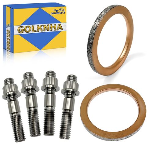 Titanium Studs Nut Donuts Gaskets Ti Head Pipe Stud Kit for Yamaha Grizzly Raptor Rhino 700 700R OEM# 3YF-14613-01-00 95612-08625-00 95702-08500-00 in Saudi Arabia