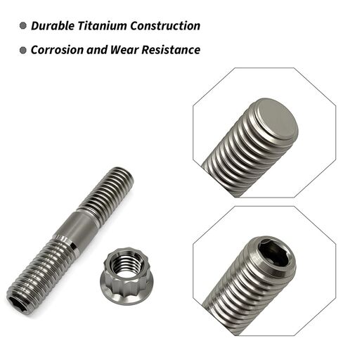 Titanium Studs Nut Donuts Gaskets Ti Head Pipe Stud Kit for Yamaha Grizzly Raptor Rhino 700 700R OEM# 3YF-14613-01-00 95612-08625-00 95702-08500-00 in Saudi Arabia