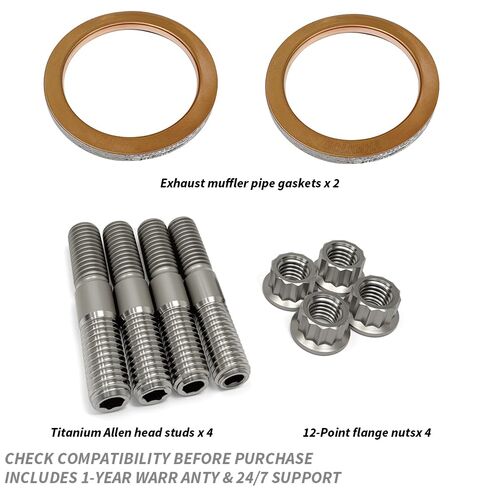 Titanium Studs Nut Donuts Gaskets Ti Head Pipe Stud Kit for Yamaha Grizzly Raptor Rhino 700 700R OEM# 3YF-14613-01-00 95612-08625-00 95702-08500-00 in Saudi Arabia