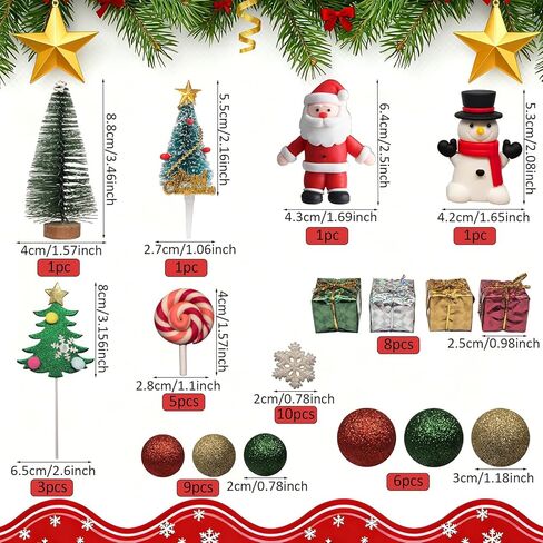 45 قطعة كعكة عيد الميلاد القبعات العالية زينة كعكة عيد ميلاد سعيد مع شجرة سانتا ثلج ندفة الثلج مصاصة لحفلة عيد الميلاد وأعياد الميلاد in Kuwait