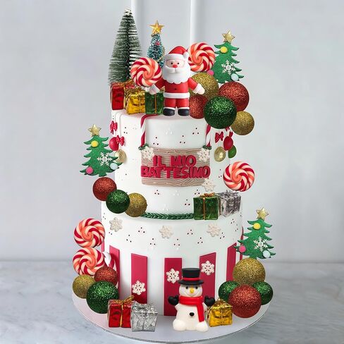 45 قطعة كعكة عيد الميلاد القبعات العالية زينة كعكة عيد ميلاد سعيد مع شجرة سانتا ثلج ندفة الثلج مصاصة لحفلة عيد الميلاد وأعياد الميلاد in Kuwait