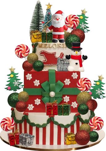 45 قطعة كعكة عيد الميلاد القبعات العالية زينة كعكة عيد ميلاد سعيد مع شجرة سانتا ثلج ندفة الثلج مصاصة لحفلة عيد الميلاد وأعياد الميلاد in Kuwait