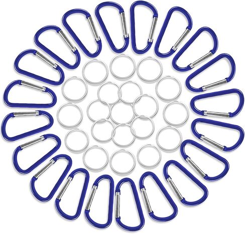 20 قطعة من سلسلة المفاتيح بمشبك 1.8 بوصة من الألومنيوم على شكل حرف D زنبركية + 20 قطعة من سلاسل المفاتيح وخطافات سلسلة المفاتيح الصغيرة مجموعة مشابك للتخييم خطافات قفل صغيرة وصلة ربط متينة بتصميم حلقة تسلق in Kuwait