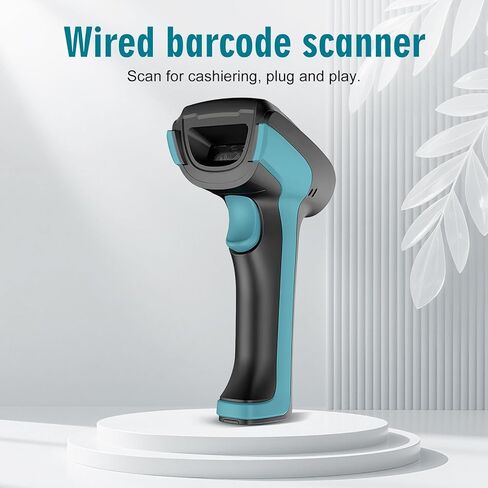 Upgraded Industrial Barcode Scanner2D/1D Dua Reading,Screen/PaperBarcode Compatible, USB Wired Plugand Play, Works with Computer, POSMac, Universal for Warehouse,Logistics, Supermarket, Library in Saudi Arabia