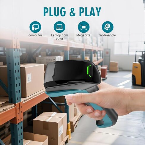 Upgraded Industrial Barcode Scanner2D/1D Dua Reading,Screen/PaperBarcode Compatible, USB Wired Plugand Play, Works with Computer, POSMac, Universal for Warehouse,Logistics, Supermarket, Library in Saudi Arabia