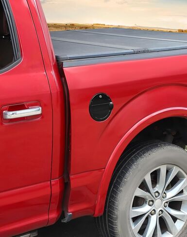 غطاء غطاء خزان الغاز Voodola، زخرفة باب الوقود مع قفل متوافق مع ملحقات Ford F150 2015-2020، كروم in Saudi Arabia