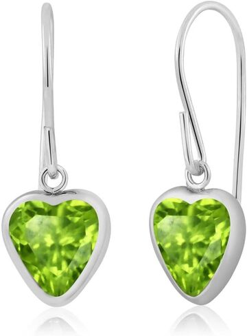 Gem Stone King 925 Sterling Silver Yellow Citrine French Wire Dangle Hook Earrings For Women (1.30 Cttw, Gemstone November Birthstone, Heart Shape 6MM) in Saudi Arabia