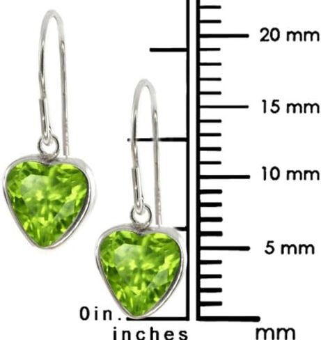 Gem Stone King 925 Sterling Silver Yellow Citrine French Wire Dangle Hook Earrings For Women (1.30 Cttw, Gemstone November Birthstone, Heart Shape 6MM) in Saudi Arabia