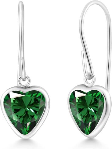 Gem Stone King 925 Sterling Silver Yellow Citrine French Wire Dangle Hook Earrings For Women (1.30 Cttw, Gemstone November Birthstone, Heart Shape 6MM) in Saudi Arabia