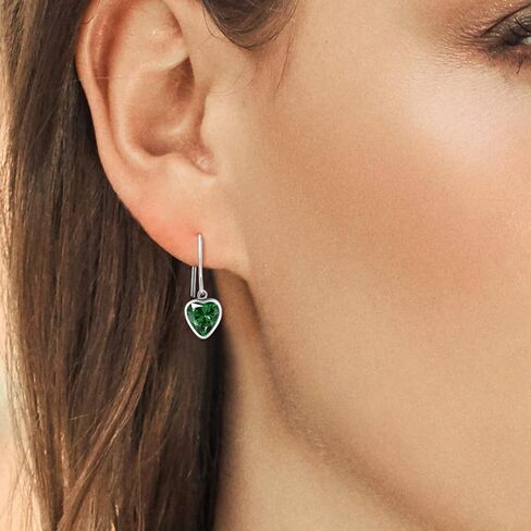 Gem Stone King 925 Sterling Silver Yellow Citrine French Wire Dangle Hook Earrings For Women (1.30 Cttw, Gemstone November Birthstone, Heart Shape 6MM) in Saudi Arabia