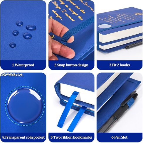 Premium Double AA Big Book Cover,PU Leather Book Cover with Coin Holder,Perfect for AA Big Book and 12 Steps & 12 Traditions in Kuwait