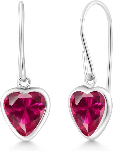 Gem Stone King 925 Sterling Silver Yellow Citrine French Wire Dangle Hook Earrings For Women (1.30 Cttw, Gemstone November Birthstone, Heart Shape 6MM) in Saudi Arabia