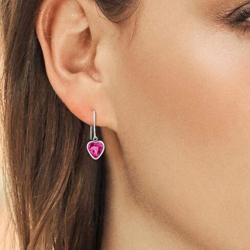 Gem Stone King 925 Sterling Silver Yellow Citrine French Wire Dangle Hook Earrings For Women (1.30 Cttw, Gemstone November Birthstone, Heart Shape 6MM) in Saudi Arabia