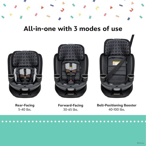 Disney Baby Turn and Go 360 Rotating All-in-One Convertible Car Seat, Vintage Mickey Mouse in Kuwait