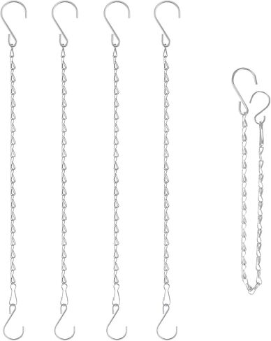 سلاسل تعليق RIFNY مع خطافات، 10 قطع سلسلة سوداء مقاس 45.72 سم لتعليق مغذيات الطيور وسلال المزارع ولوحات المفاتيح وفوانيس الرياح وزخارف زينة خارجية/داخلية (19 بوصة 10 قطع) in Kuwait