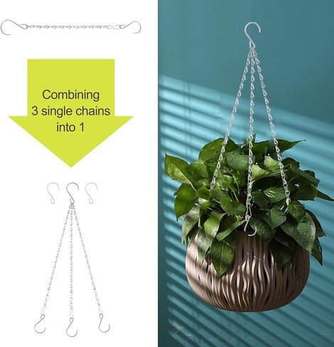 سلاسل تعليق RIFNY مع خطافات، 10 قطع سلسلة سوداء مقاس 45.72 سم لتعليق مغذيات الطيور وسلال المزارع ولوحات المفاتيح وفوانيس الرياح وزخارف زينة خارجية/داخلية (19 بوصة 10 قطع) in Kuwait