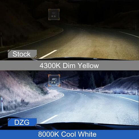 DZG D5S 25W HID المصابيح الأمامية، لعام 2016 2017 2018 تشيفي سيلفرادو 1500 WT LS LT 2015-2018 جي ​​إم سي سييرا 1500 2500 3500 HD، 8000K قاعدة معدنية بيضاء باردة زينون استبدال لمبة شعاع عالية منخفضة، حزمة من 2 in Kuwait