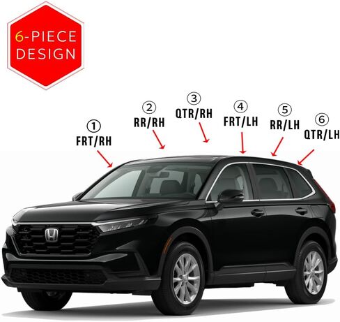مجموعة أقنعة النافذة الواقية من المطر بشريط من AUTOCLOVER مكونة من 6 قطع لسيارة Honda CR-V 2023 2024 2025 / منحرف النافذة، ظلال فتحة التهوية خارج القناة (مدخنة) in Saudi Arabia
