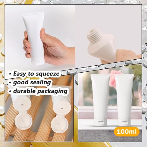 20PCS 80ml/2.7oz Plastic White Empty Refill Cosmetic Packing Bottle Jars with Flip Cover Makeup Water Cleanser Shower Gel Emulsion Lotion Liquid Sample Storage Container in Saudi Arabia