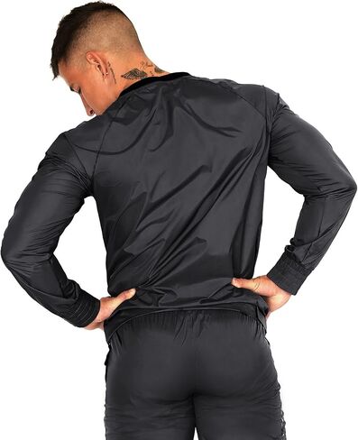 Sauna Suit for Men Weight Loss Non Rip Sweat Suit Lightweight Waterproof Workout Suit for Boxing Gym Exercise in Kuwait