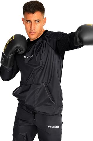 Sauna Suit for Men Weight Loss Non Rip Sweat Suit Lightweight Waterproof Workout Suit for Boxing Gym Exercise in Kuwait