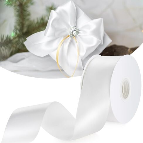 Red Ribbon Double Faced 1.5", 25 Yards Satin Fabric Ribbon for Christmas Gift Wrapping, Bows Bouquet, Floral Arrangement, Hair Crafts, Ribbons for Wedding Party Every Holiday Decoration in Saudi Arabia