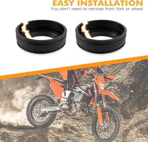 NICECNC Black Front Fork Mud Scraper Kit TPU Compatible with Sherco 250/300 2012 2013 2014 2015 Compatible with Husaberg TE125-570 2003-2014 See Fitment in Saudi Arabia