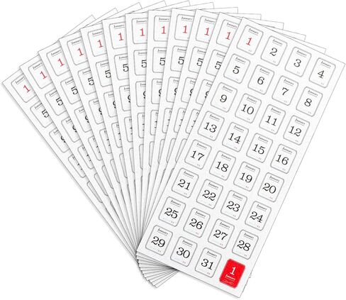 12 Monthly Calendar Number Stickers 365 Daily Planner Number Sticker Date Planner Stickers for Scrapbooking Customizing Undated Planners Notebooks in Kuwait