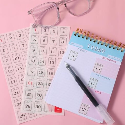 12 Monthly Calendar Number Stickers 365 Daily Planner Number Sticker Date Planner Stickers for Scrapbooking Customizing Undated Planners Notebooks in Kuwait