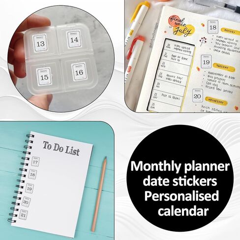 12 Monthly Calendar Number Stickers 365 Daily Planner Number Sticker Date Planner Stickers for Scrapbooking Customizing Undated Planners Notebooks in Kuwait