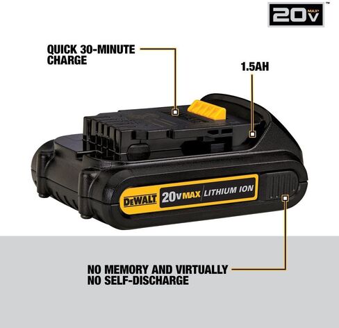DEWALT 20V MAX Battery, Compact 1.5Ah (DCB201) in Saudi Arabia