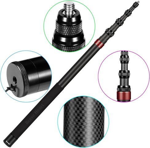 23.5 to114cm Extended Monopod Pole Invisible Selfie Stick for insta360 Insta 360 one x x2 x3 X4 ONE RS GO 2 GO 3 for Gopro Hero 13 12 9 DJI Camera Accessories in Kuwait