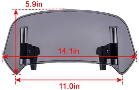 Universal Motorcycle Windshield Extension, Adjustable Wind Deflector, Clip-on Motorcycle Windscreen Spoiler (Gray-14.1x5.9") in Saudi Arabia