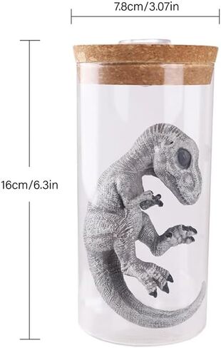 Dinosaur Specimen Jar Night Light, Realistic Raptor Figurine in Glass Bottle, LED Decor for Home/Desk (Velociraptor) in Saudi Arabia