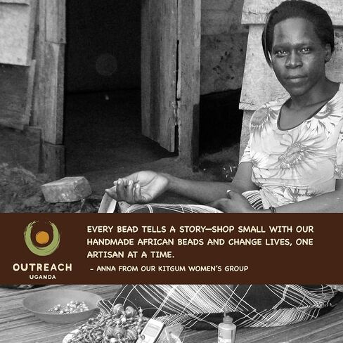 تشكيلة خرز ورقية وردية مصنوعة يدويًا من Outreach Uganda - خرزات ورقية للمجلات المعاد تدويرها، مثالية لحرف وهدايا استحمام الطفل - 50 قطعة - لوازم مجوهرات صديقة للبيئة in Saudi Arabia