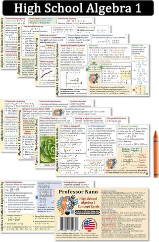 بطاقات المفاهيم للأستاذ نانو جبر المدرسة الثانوية 1 || 4x7.11 بوصة، مجموعة من 10 || ورقة الغش، دراسة سريعة in Kuwait