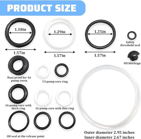 17 قطعة طقم ختم رافعة أرضية السيارة، 3 طن ختم الزيت الهيدروليكي الأفقي ومجموعة استبدال الحلقة الدائرية، مجموعة أدوات إصلاح ختم الزيت الكاملة للسيارات، عالمية لمعظم المركبات in Kuwait