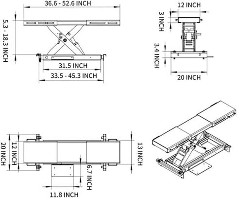 المتداول جاك جسر جاك ل KT-4H110/4H850 أربعة مصاعد مع قدرة رفع 5000 رطل in Kuwait