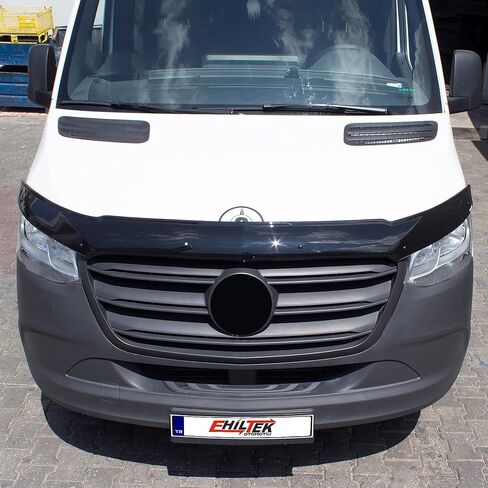 غطاء محرك السيارة منحرف درع الحشرات يناسب مرسيدس سبرينتر W907 2019-2025 | واقي غطاء الحماية الأمامي Bugflector | إكسسوارات خارجية للسيارات باللون الأسود in Kuwait