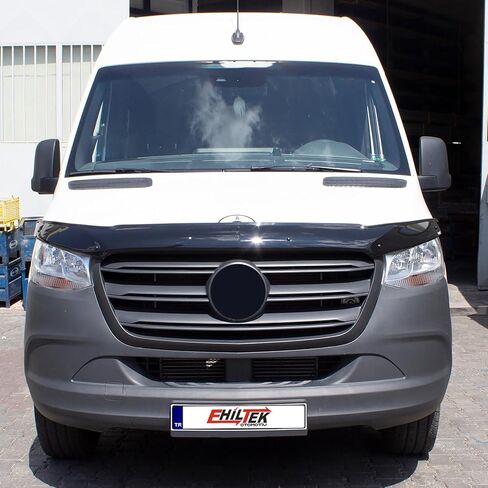غطاء محرك السيارة منحرف درع الحشرات يناسب مرسيدس سبرينتر W907 2019-2025 | واقي غطاء الحماية الأمامي Bugflector | إكسسوارات خارجية للسيارات باللون الأسود in Kuwait