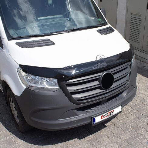 غطاء محرك السيارة منحرف درع الحشرات يناسب مرسيدس سبرينتر W907 2019-2025 | واقي غطاء الحماية الأمامي Bugflector | إكسسوارات خارجية للسيارات باللون الأسود in Kuwait