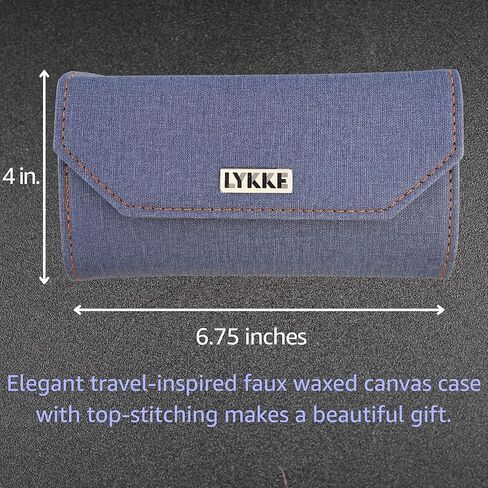 Lykke Flight 3.5 in. Standard Set US Sizes 3, 4, 5, 6, 7, 8, 9, 10, 10.5 Interchangeable Circ. Knitting Needles for Sport, DK, Worsted Yarn, Stainless Steel, 4 Swivel Cords, Purple Case, Project Bag in Saudi Arabia