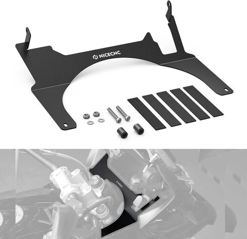 NICECNC Black Cockpit Fairing Cover Cockpit Shroud Compatible with BMW R1200GS 2016-2018, R1250GS 2018-2023, 5052 Billet Aluminum, CNC-machined in Saudi Arabia
