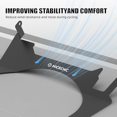 NICECNC Black Cockpit Fairing Cover Cockpit Shroud Compatible with BMW R1200GS 2016-2018, R1250GS 2018-2023, 5052 Billet Aluminum, CNC-machined in Saudi Arabia