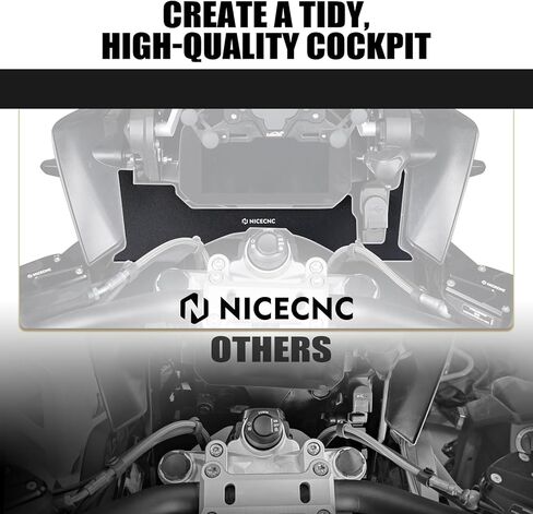 NICECNC Black Cockpit Fairing Cover Cockpit Shroud Compatible with BMW R1200GS 2016-2018, R1250GS 2018-2023, 5052 Billet Aluminum, CNC-machined in Saudi Arabia